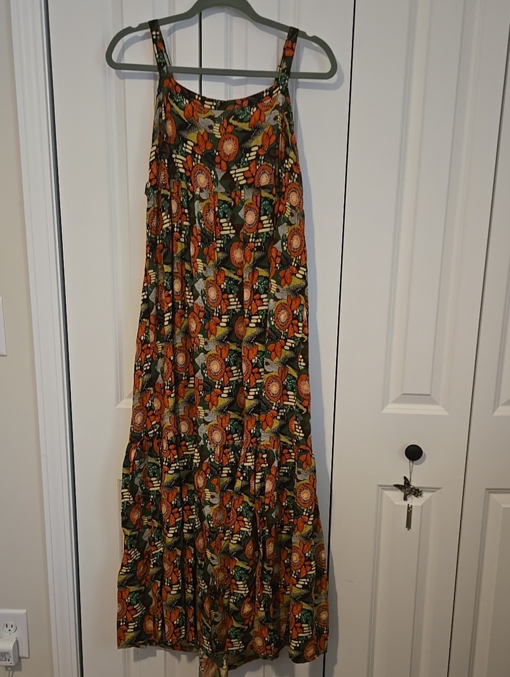 Natural Life Large Floral Maxi Dress Cut Out Back
